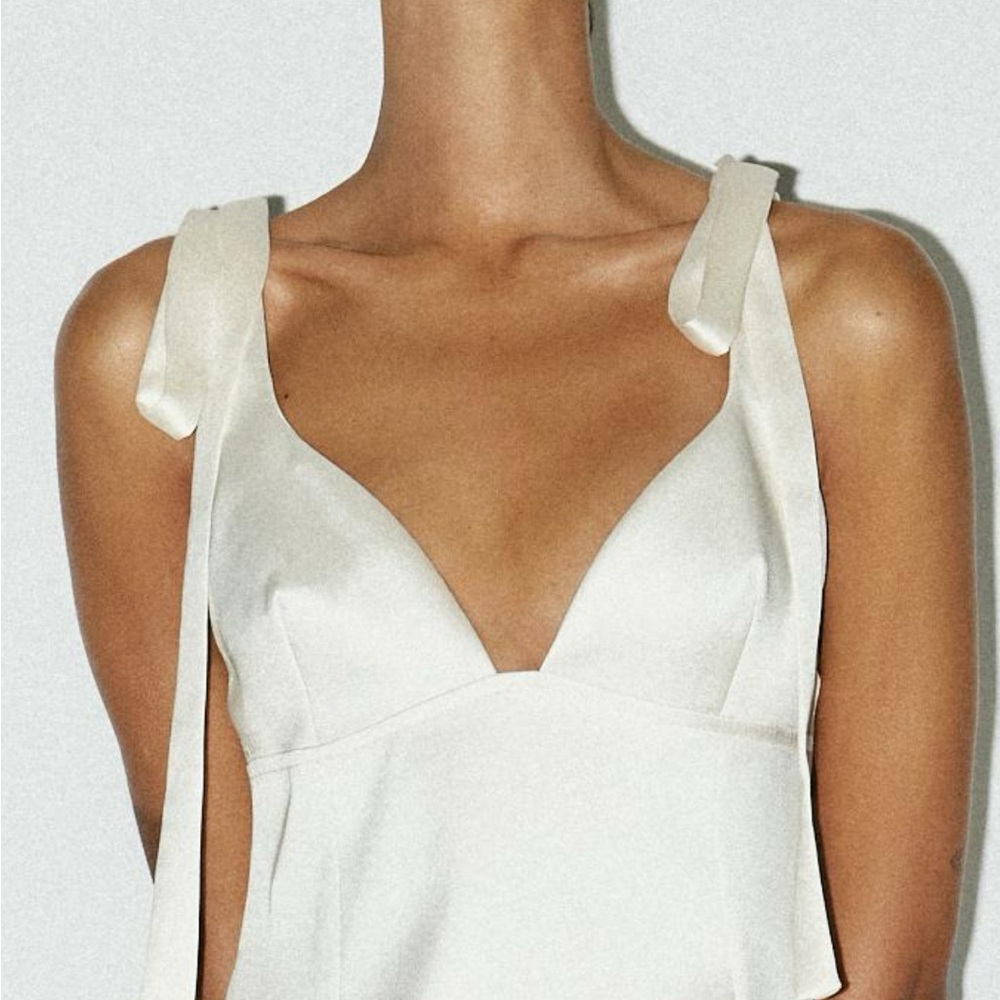 Zara Cream Satin Top